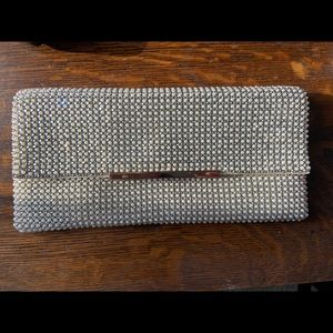 INC Hether Pearl Mesh Clutch.